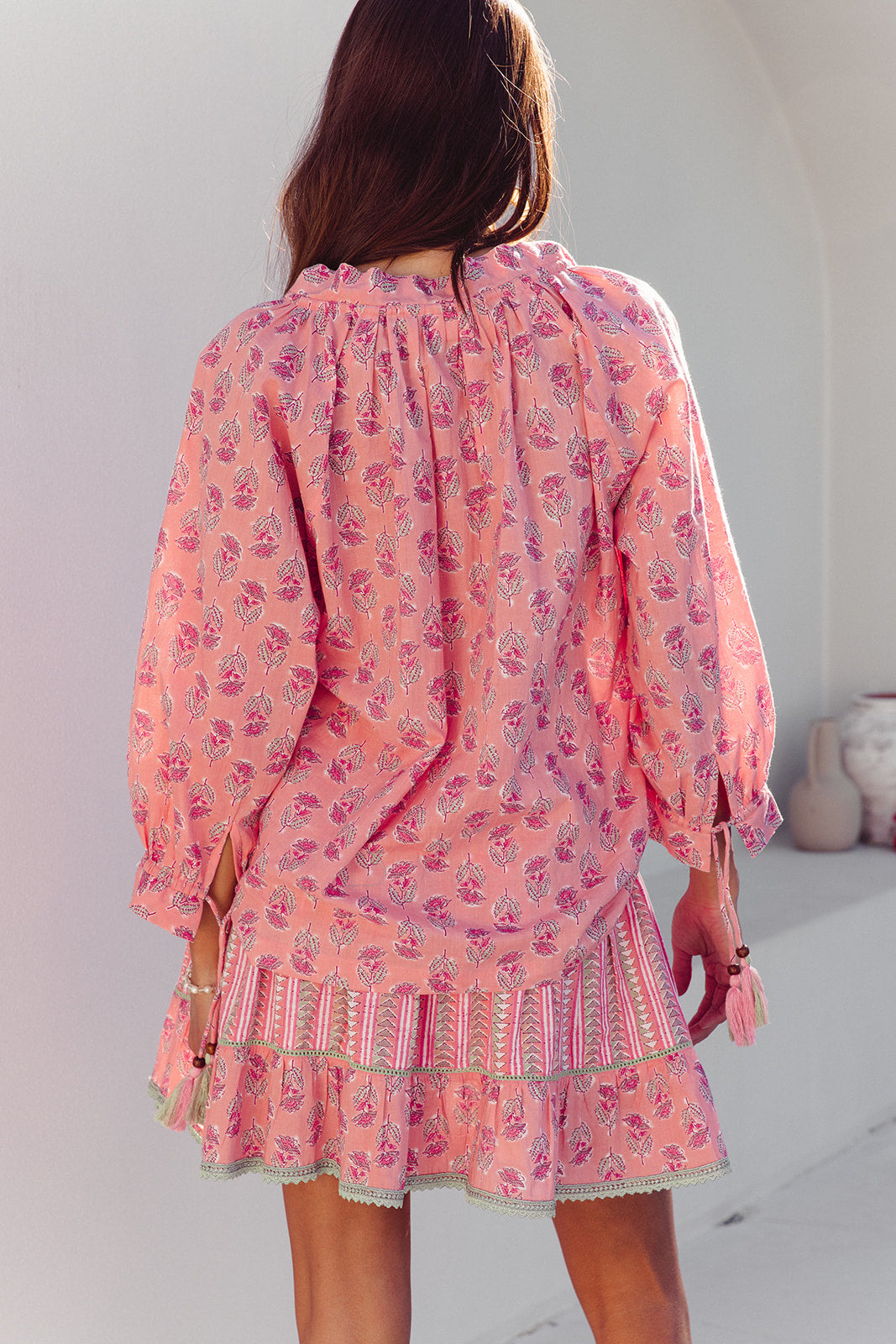 Santorini Top - Summer Rose Print