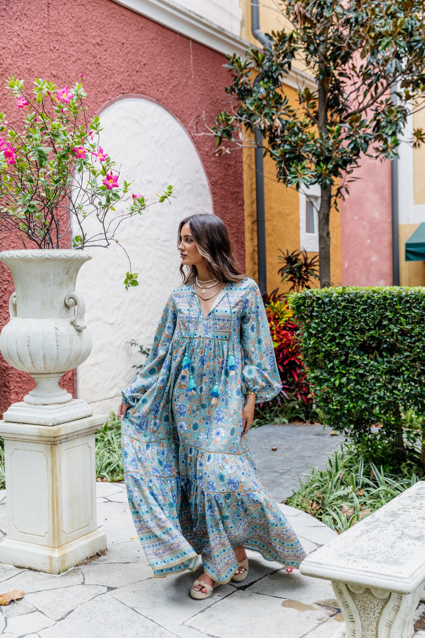 Boho Maxi Dress - Florence Teal