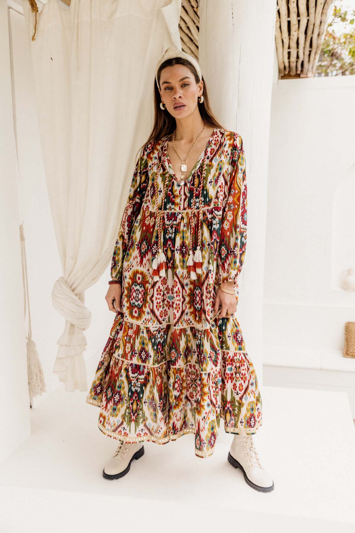 Boho Maxi in Moon Beam Ikat