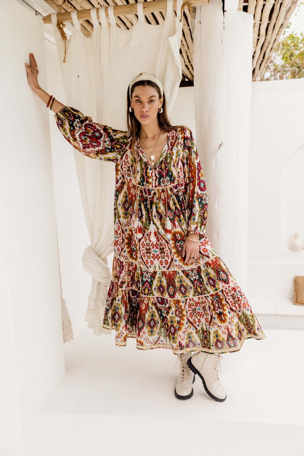 Boho Maxi in Moon Beam Ikat