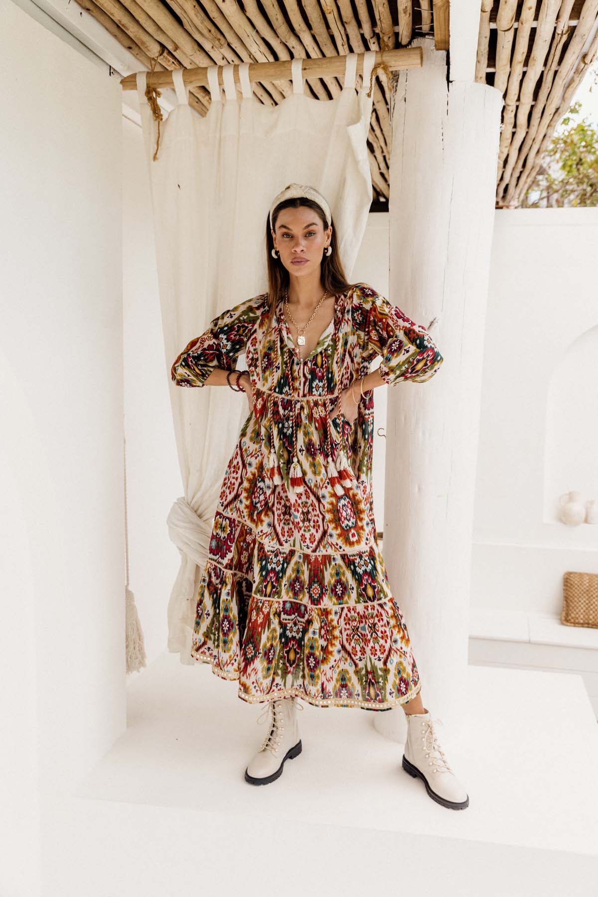 Boho Maxi in Moon Beam Ikat