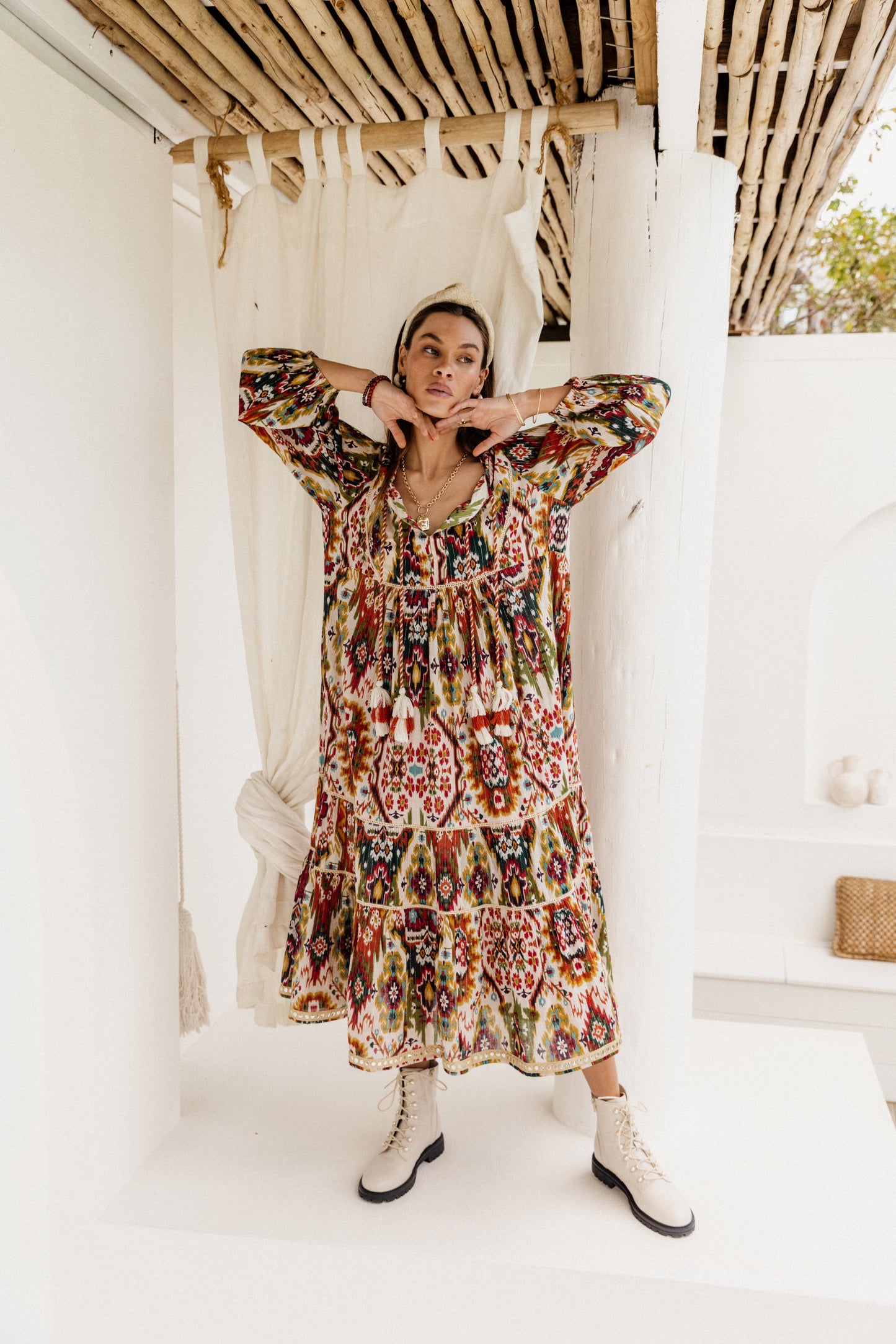 Boho Maxi in Moon Beam Ikat