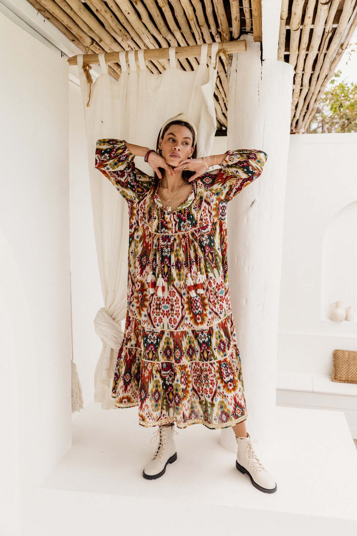 Boho Maxi in Moon Beam Ikat