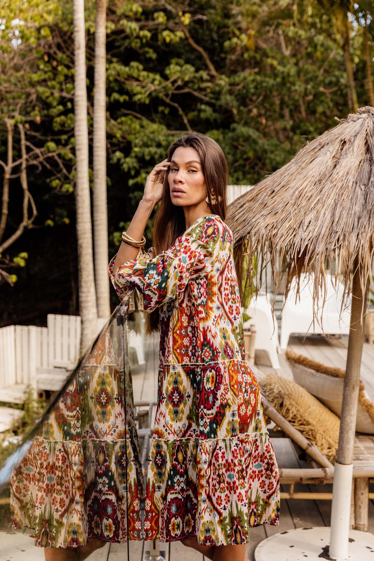 Miska Dress in Moon Beam Ikat