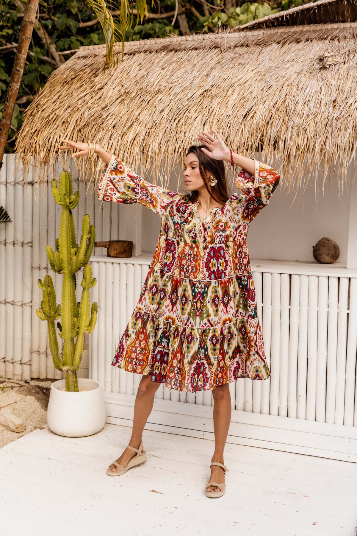 Miska Dress in Moon Beam Ikat