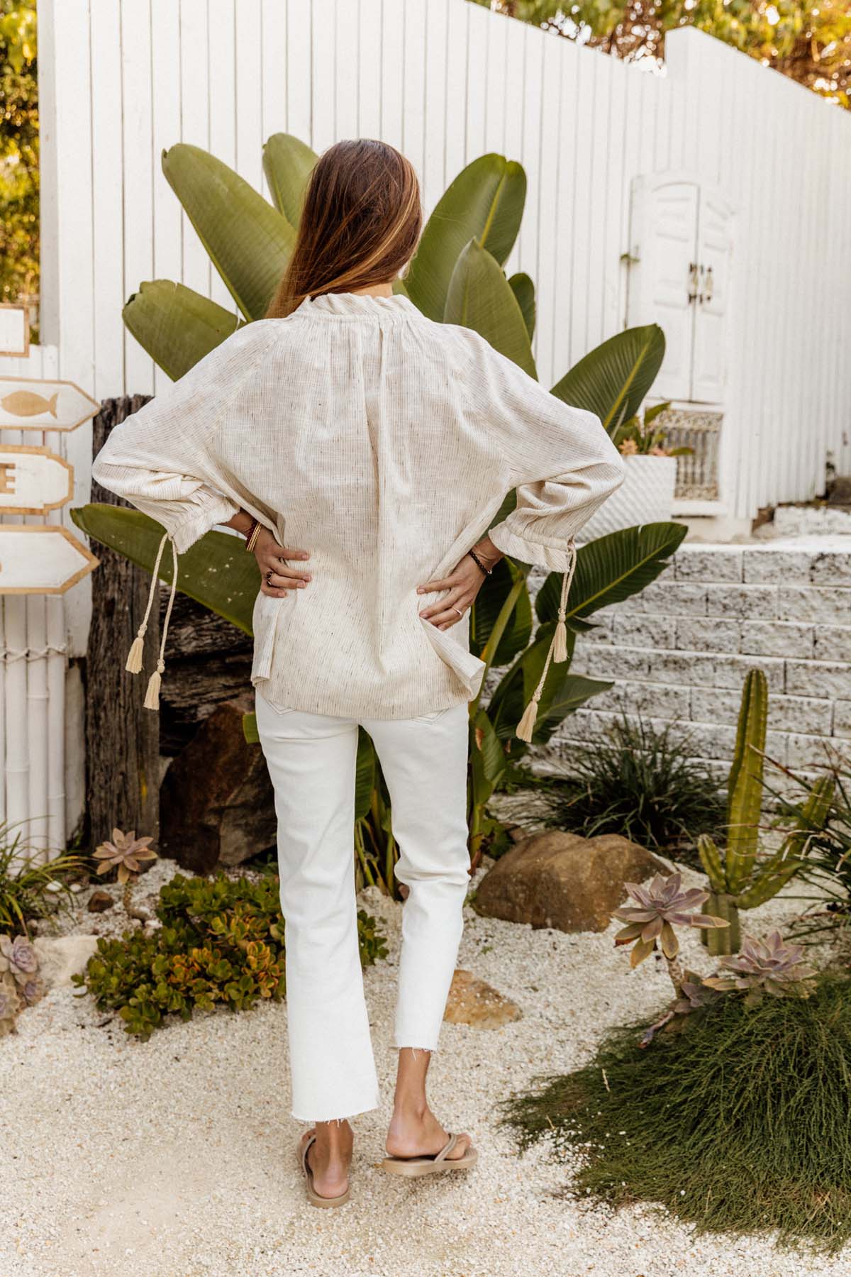 Santorini Top in Biscuit Stripe