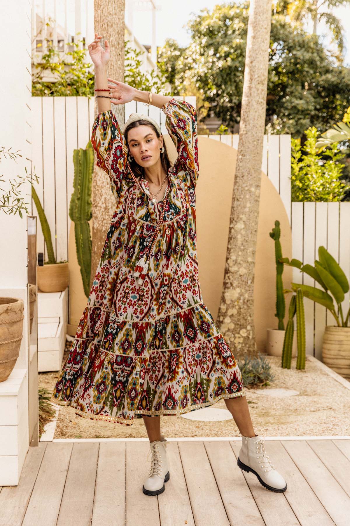 Boho Maxi in Moon Beam Ikat