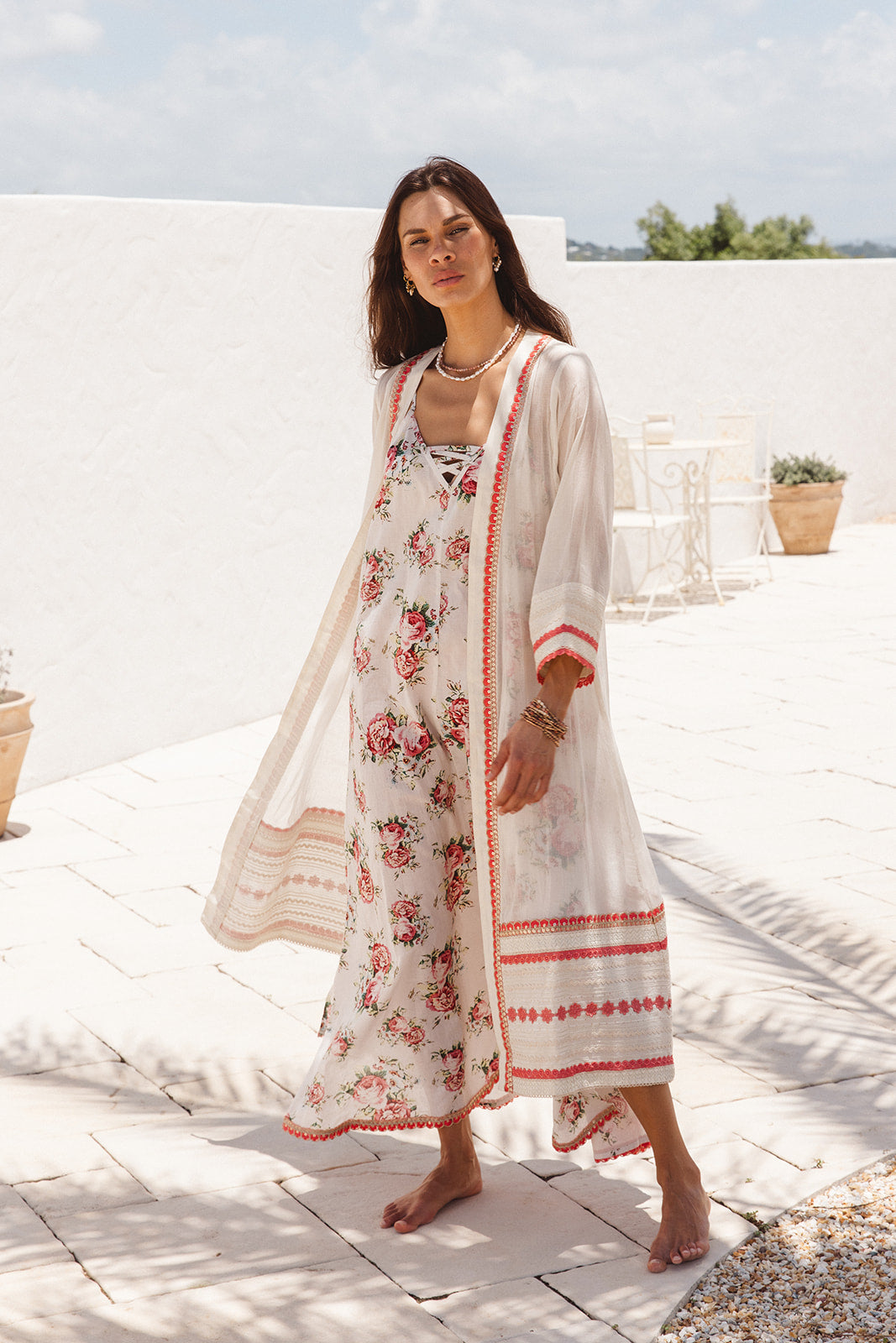 Leo Maxi Dress in Roza Flower Print