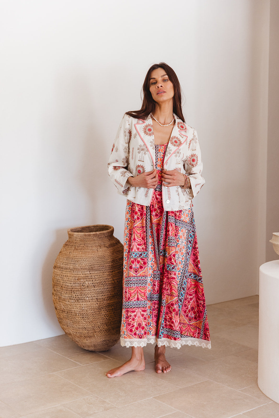 Cameo Short Jacket in Temple Embroidery