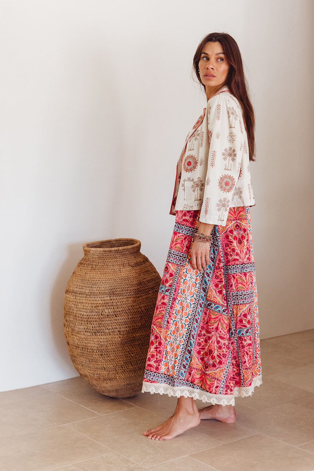 Cameo Short Jacket in Temple Embroidery