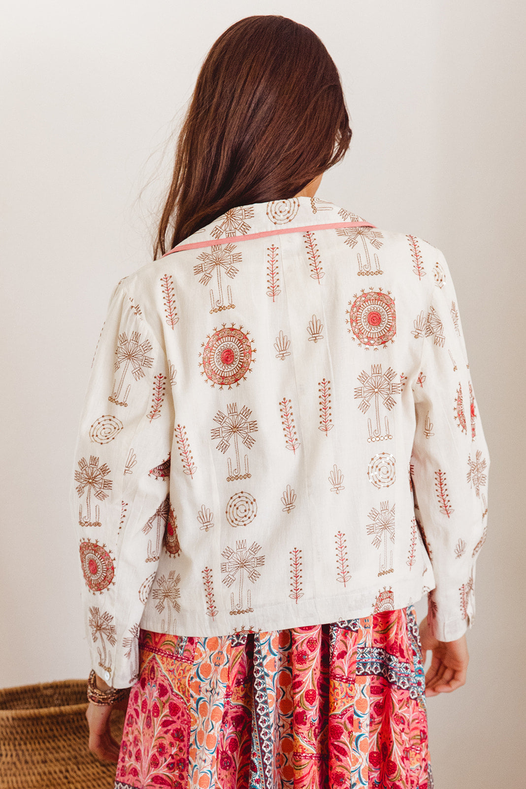 Cameo Short Jacket in Temple Embroidery