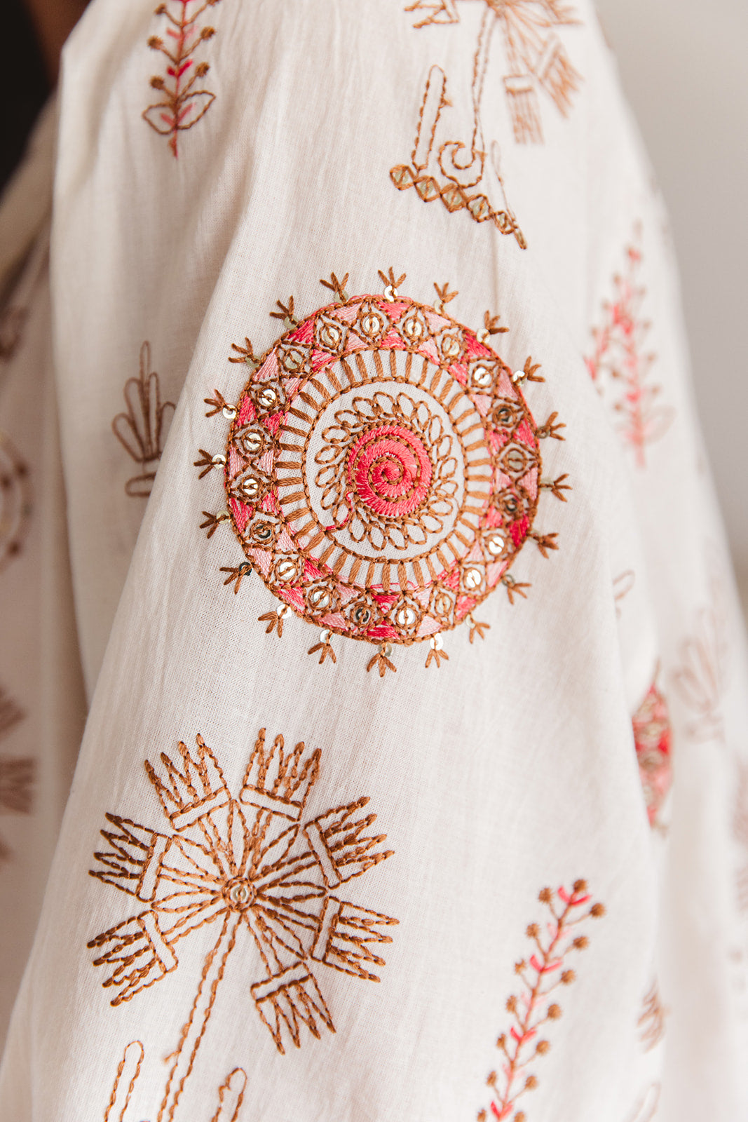 Santorini Top in Temple Embroidery