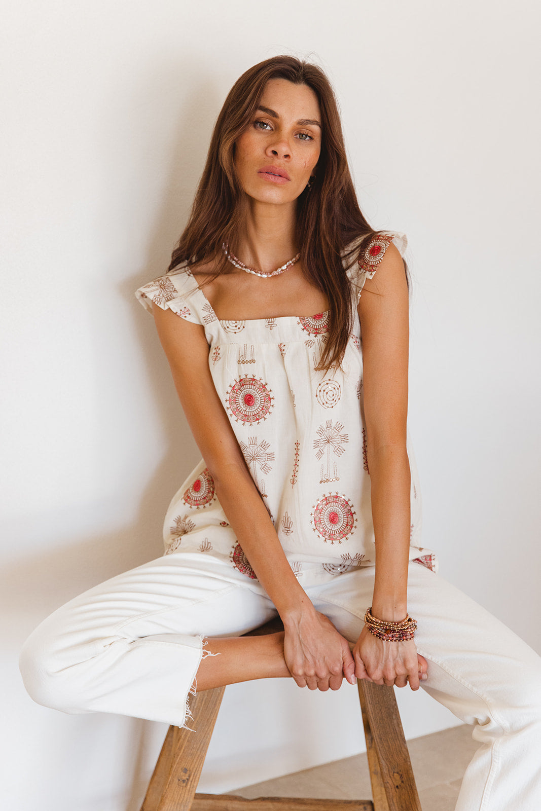 Kaya Top in Temple Embroidery