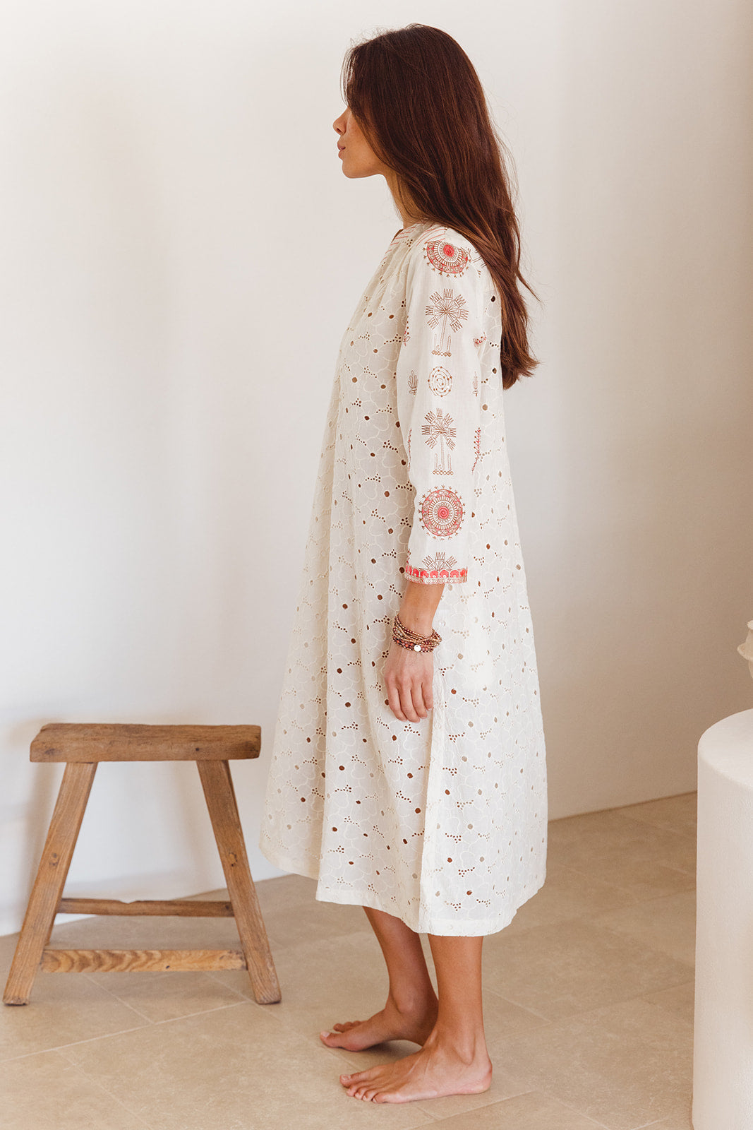 Biba Dress in Temple Embroidery