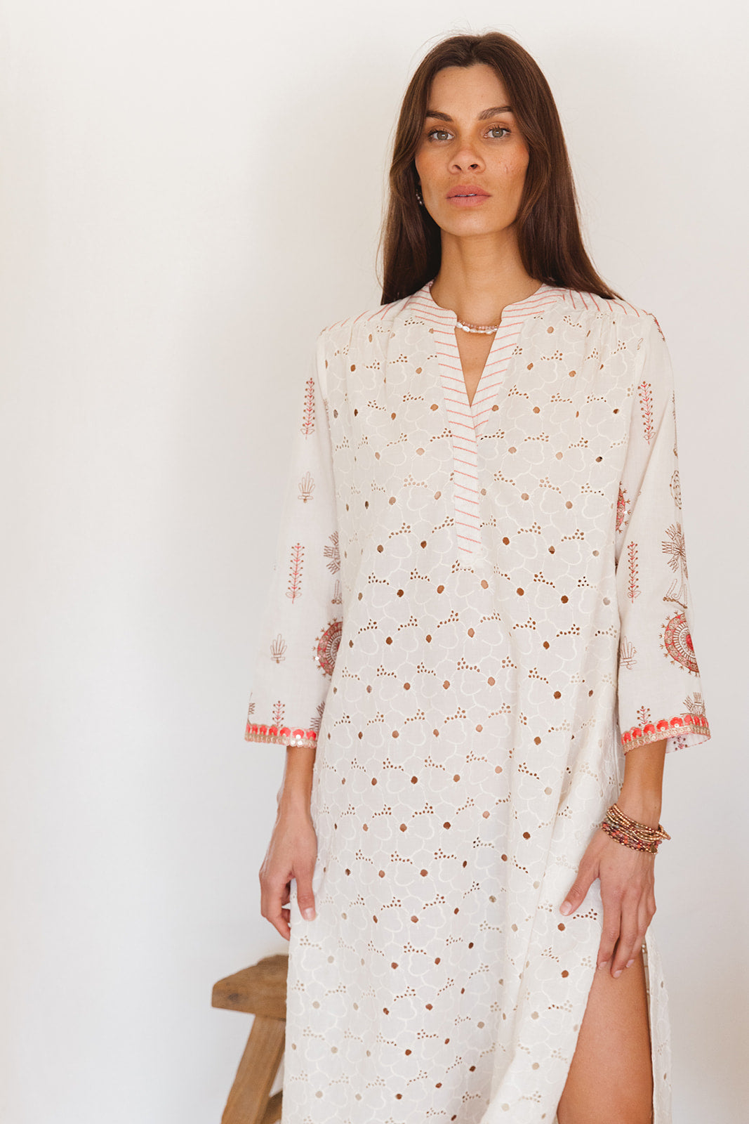 Biba Dress in Temple Embroidery