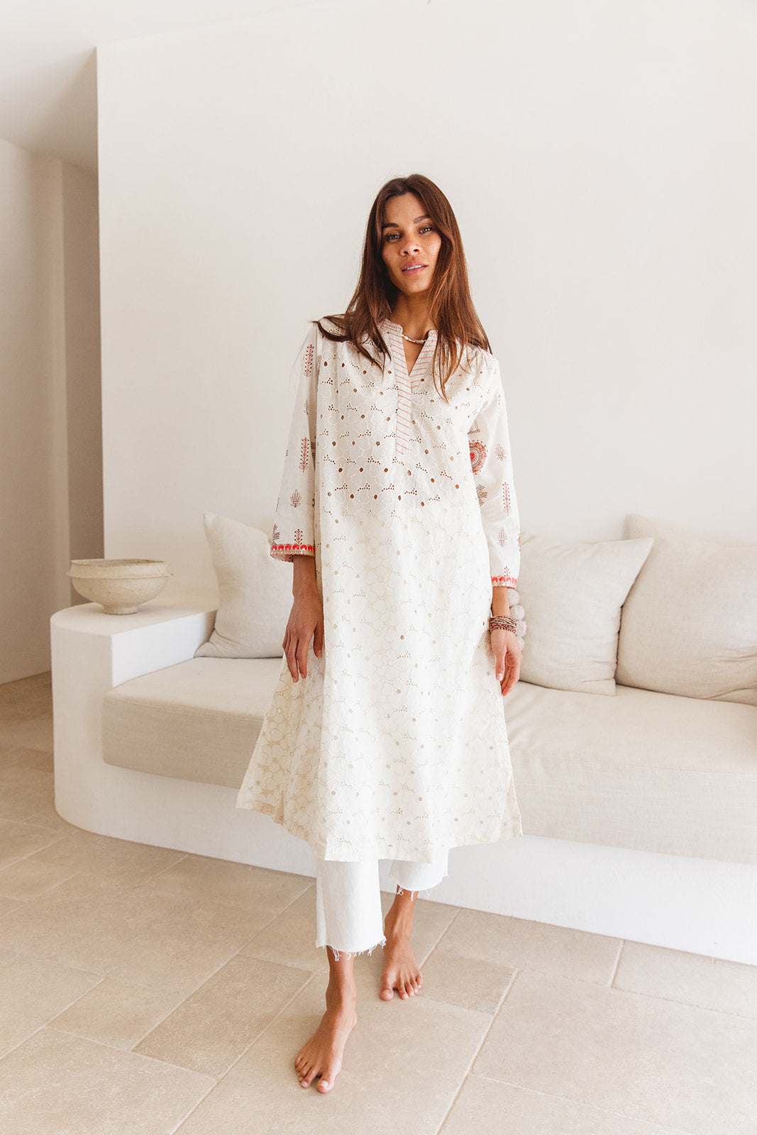 Biba Dress in Temple Embroidery