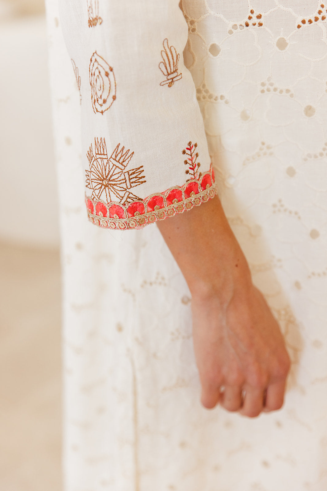 Biba Dress in Temple Embroidery
