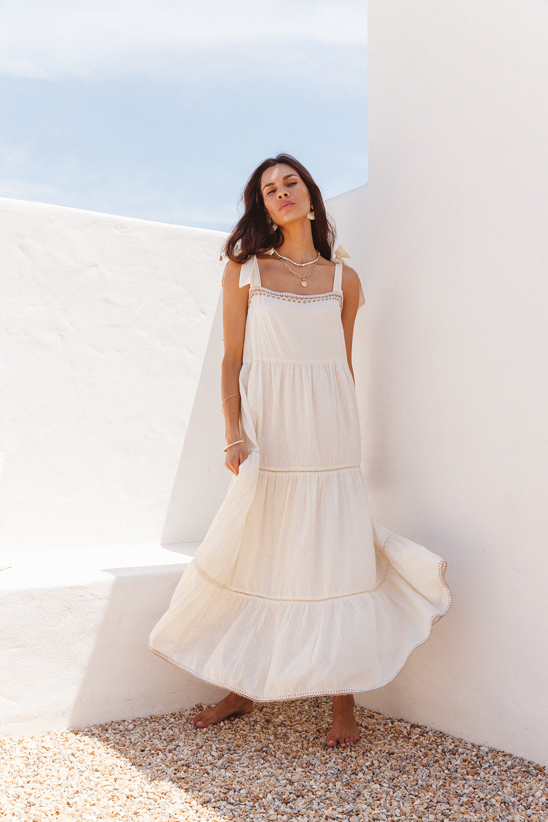 Dorris Dress in Cotton Boblin