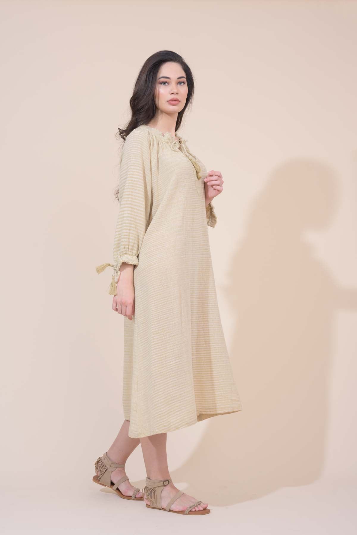 Santorini Dress - Sandy Pebble Stripe
