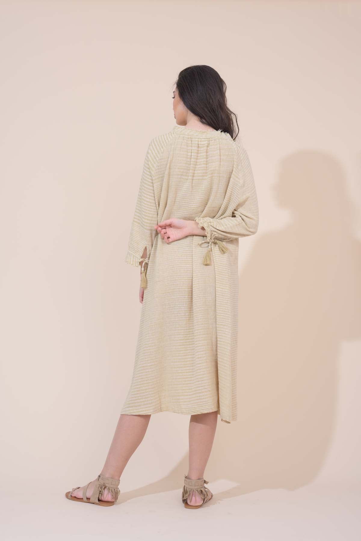 Santorini Dress - Sandy Pebble Stripe