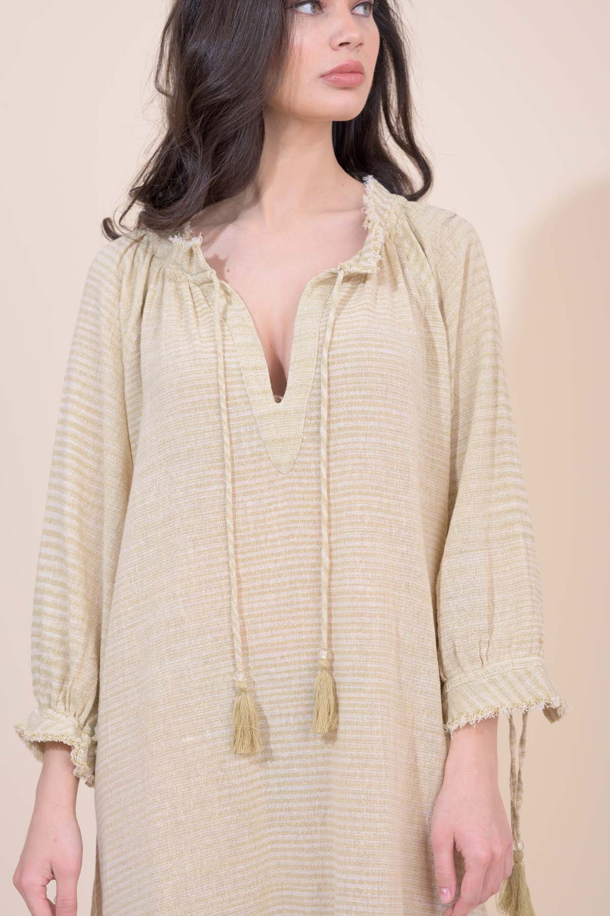 Santorini Dress - Sandy Pebble Stripe