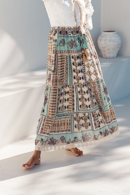 Diva Long Skirt - Taj Print