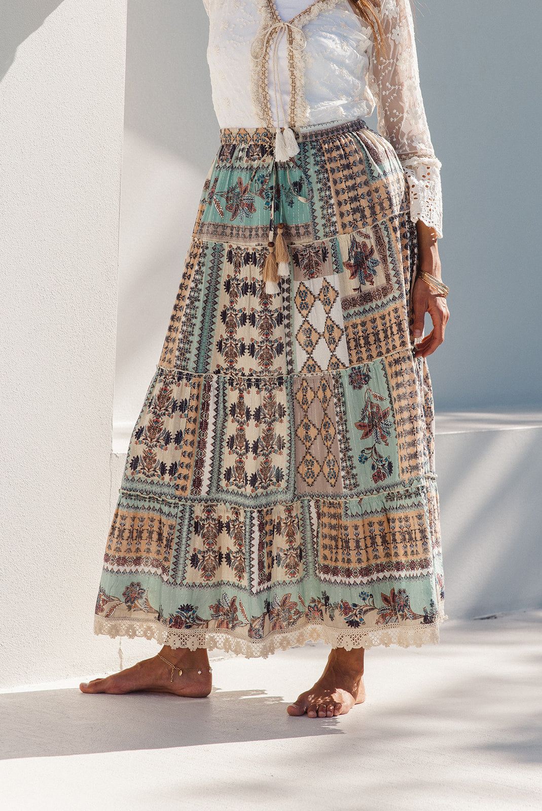 Diva Long Skirt - Taj Print