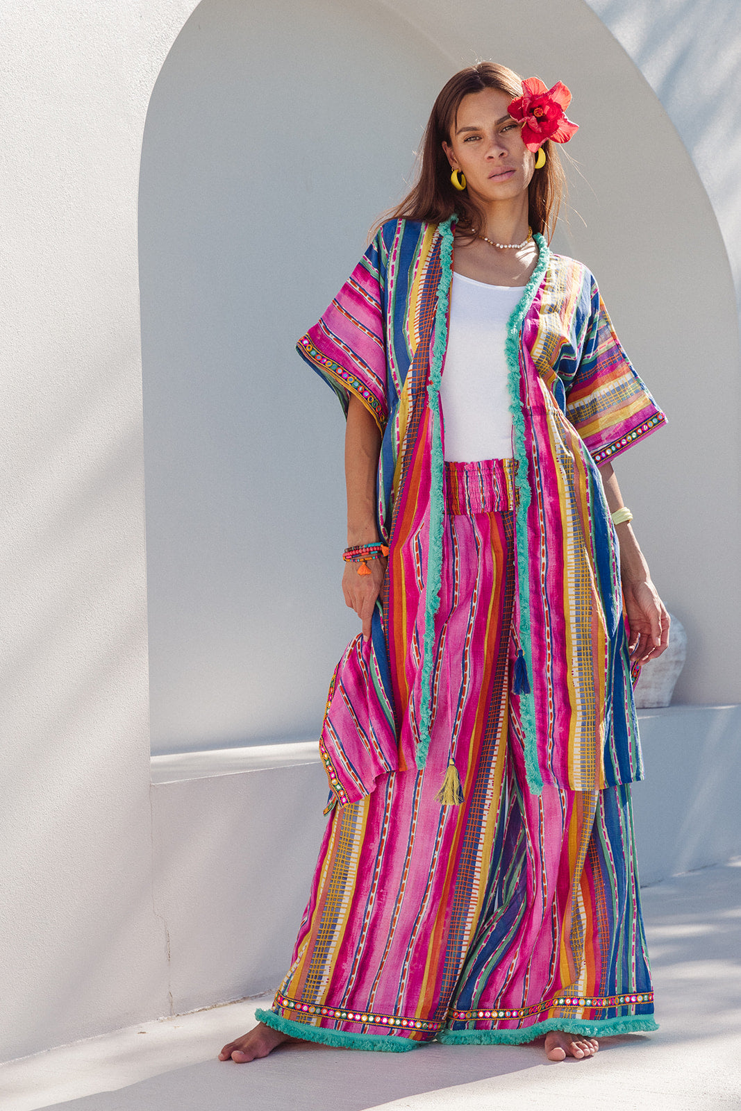 Fortuna Kaftan - Calypso Stripe