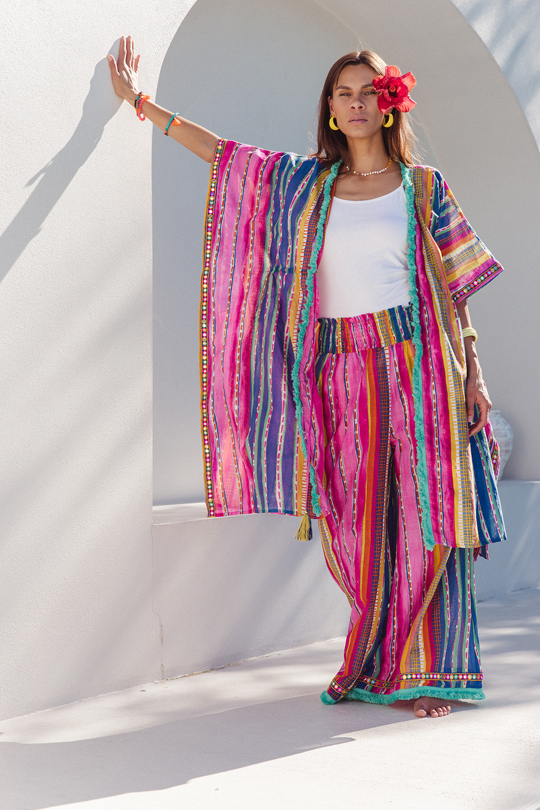 Fortuna Kaftan - Calypso Stripe