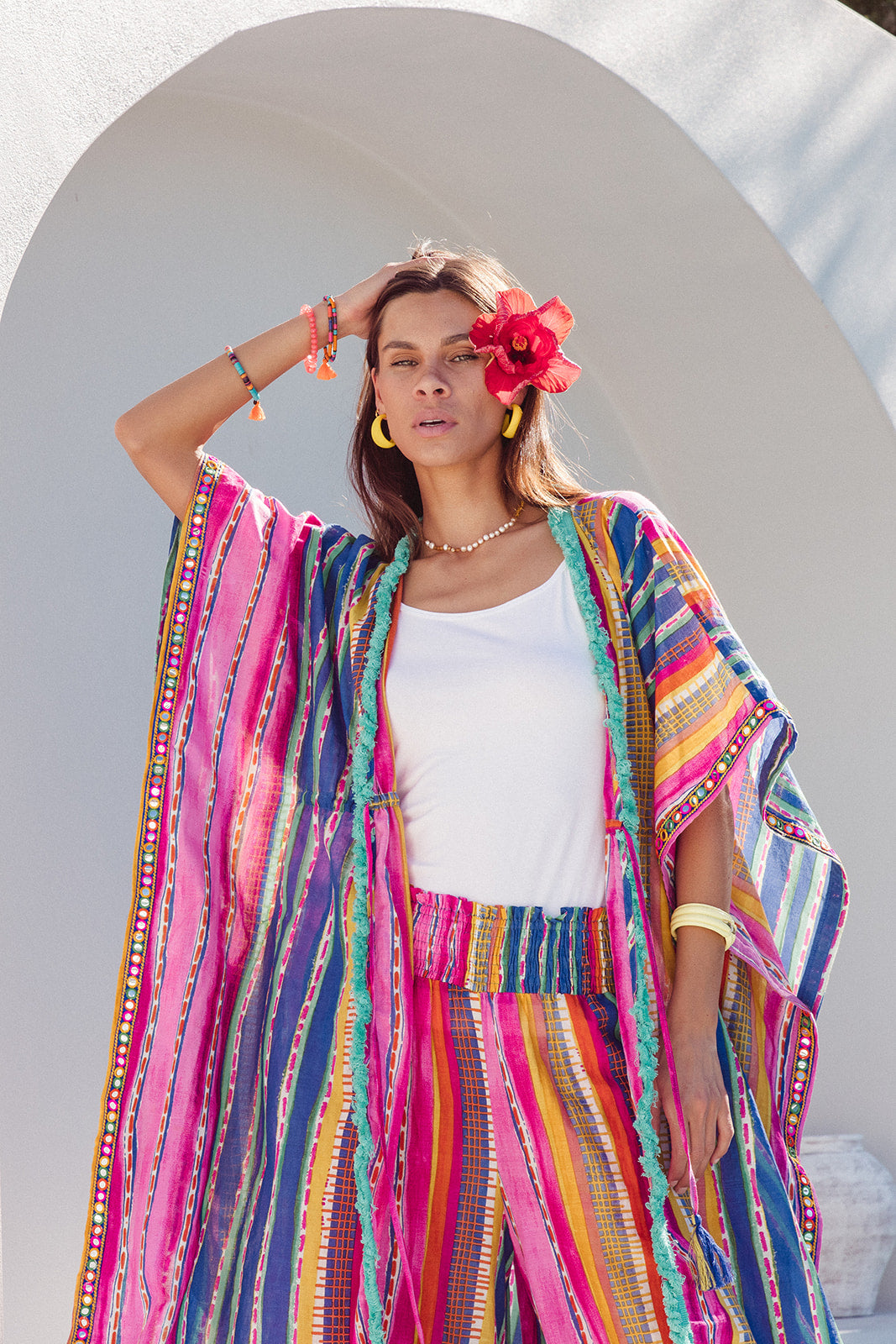 Fortuna Kaftan - Calypso Stripe