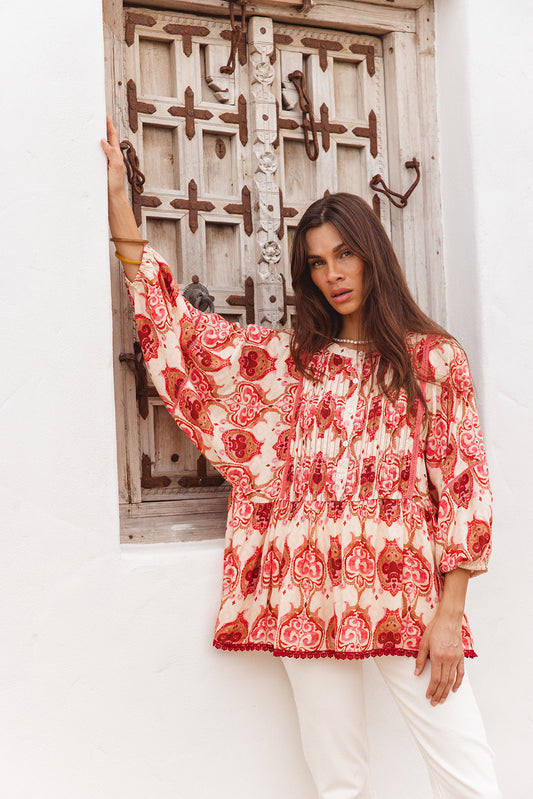Lucas Top in Khalifa Print