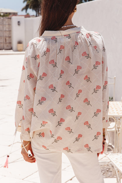 Santorini Top in Desert Roza Print
