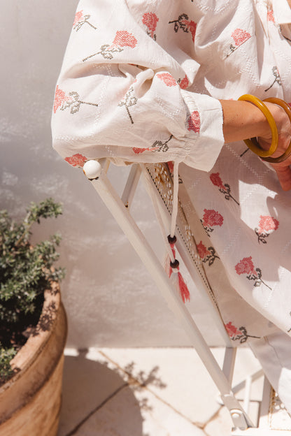 Santorini Top in Desert Roza Print