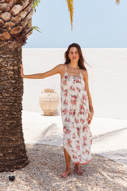 Leo Maxi Dress in Roza Flower Print