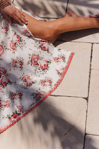 Leo Maxi Dress in Roza Flower Print