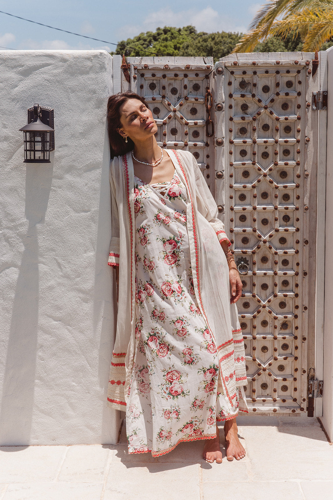 Leo Maxi Dress in Roza Flower Print