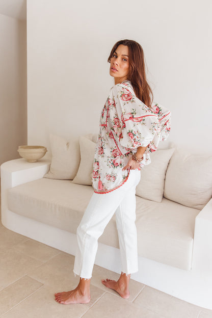 Byron Top in Roza Flower Print