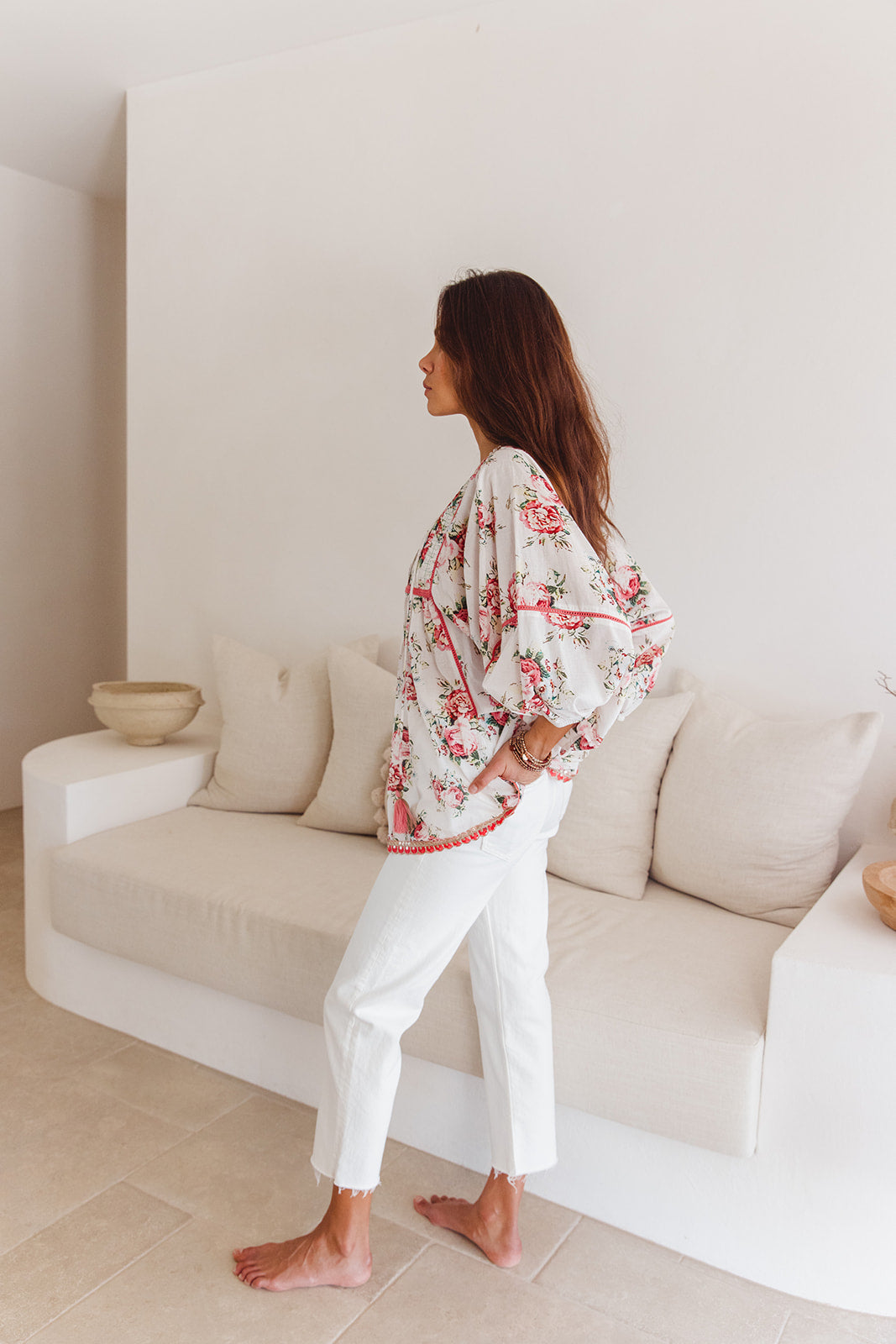 Byron Top in Roza Flower Print