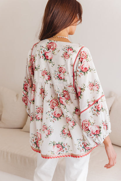 Byron Top in Roza Flower Print