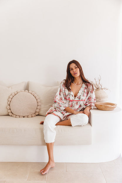 Byron Top in Roza Flower Print