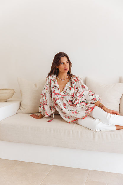 Byron Top in Roza Flower Print