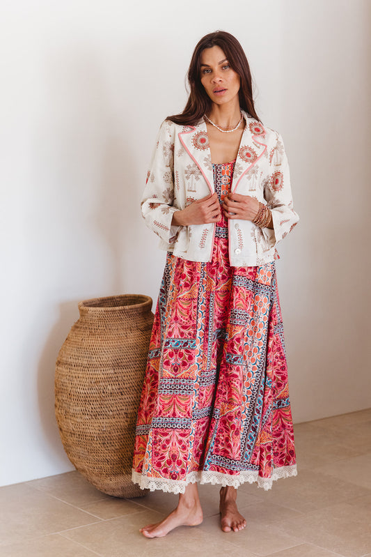 Cameo Short Jacket in Temple Embroidery
