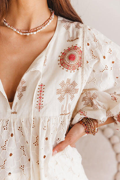 Byron Top in Temple Embroidery