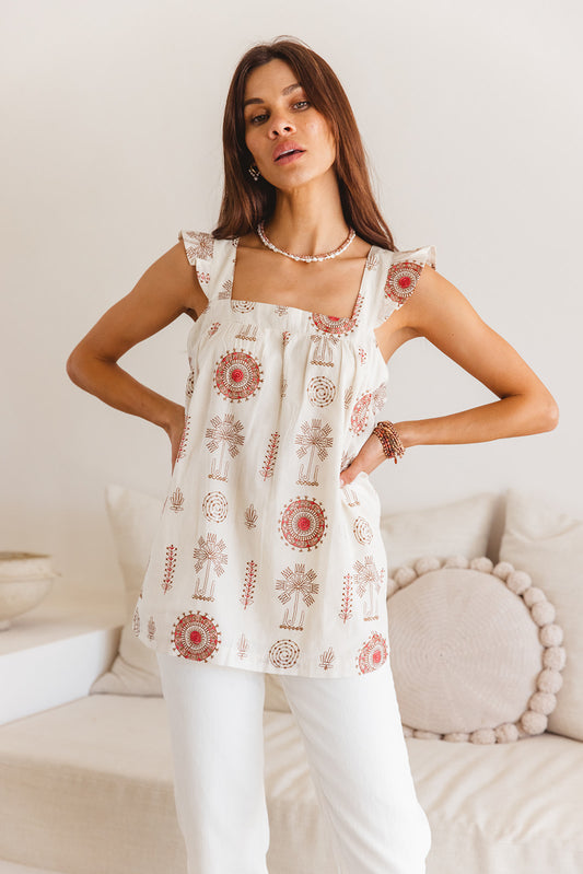Kaya Top in Temple Embroidery