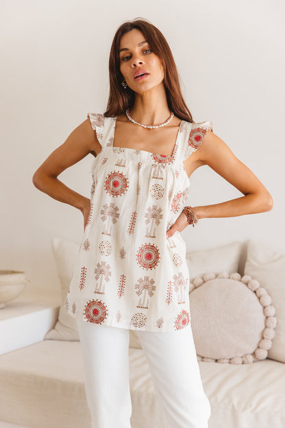 Kaya Top in Temple Embroidery