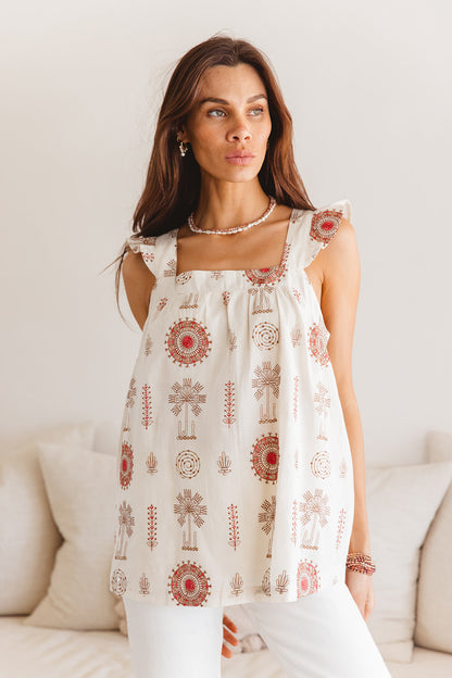 Kaya Top in Temple Embroidery