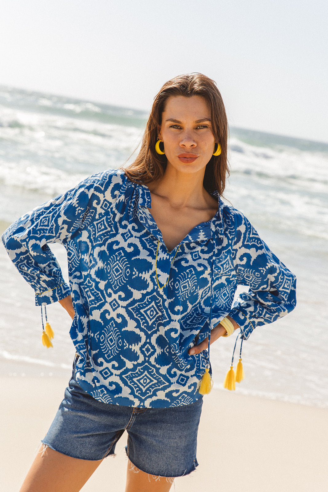 Santorini Top - Amalfi Print