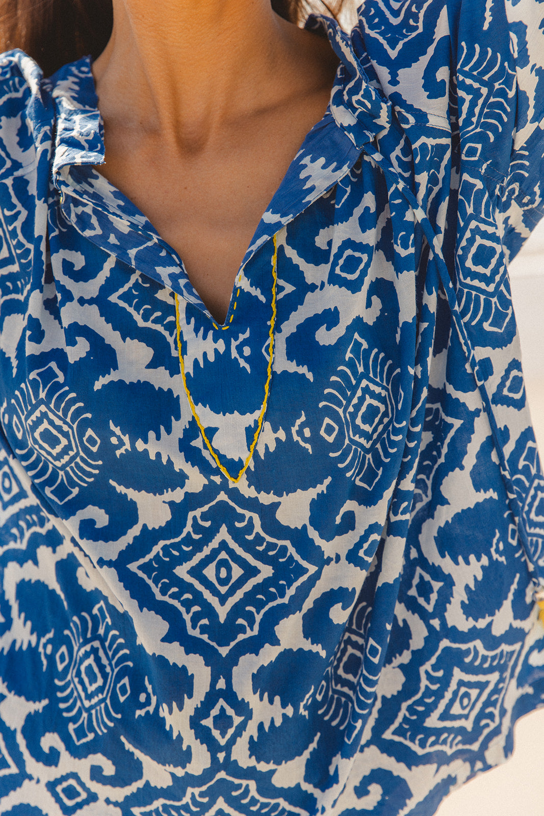 Santorini Top - Amalfi Print