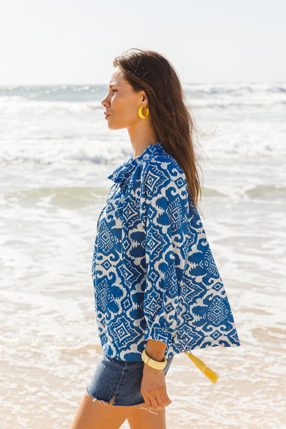 Santorini Top - Amalfi Print