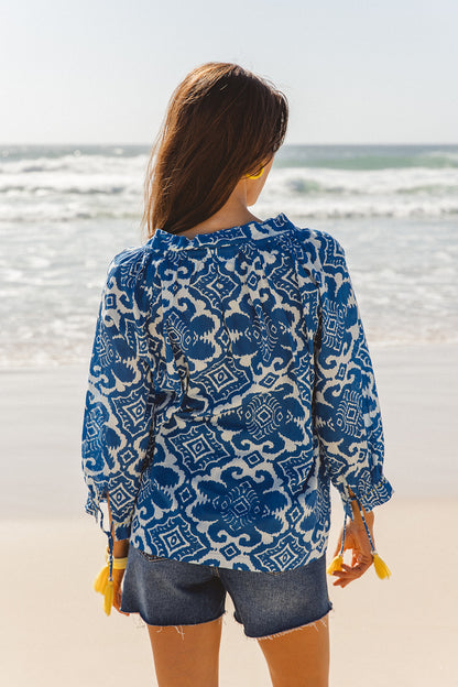 Santorini Top - Amalfi Print